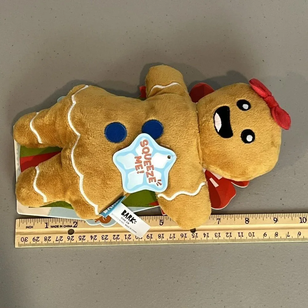 BARK Gnawty or Nice Gingerbroad Gingerbread Girl Christmas Dog Toy New Barkbox